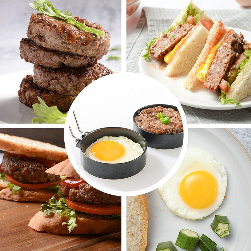 Stainless steel non stick coating circular egg fryer hamburger patty mold