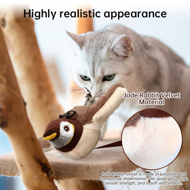 Rechargeable Chirping Flapping Bird (Non-Flying) Interactive Cat Toy