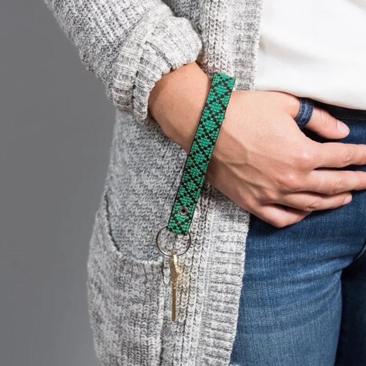 Hand-Made Embroidery Tatreez Tribal Keychain - Teal