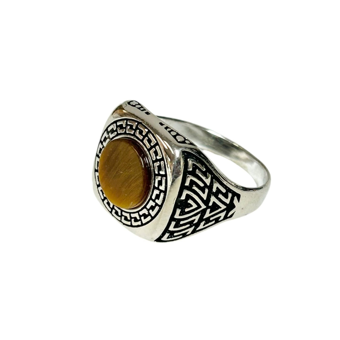Sterling Silver Tiger Eye Agate Stone Ring