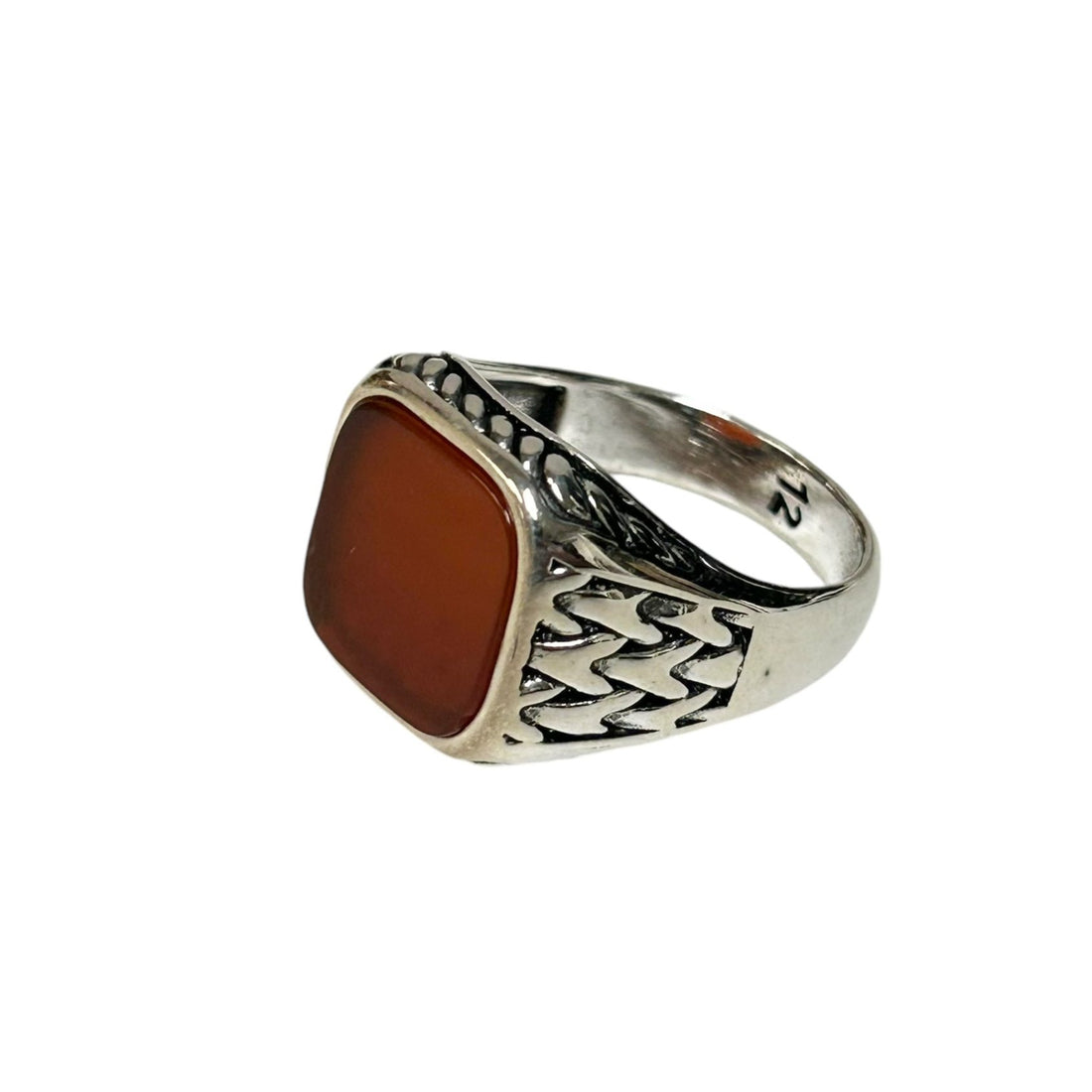 Sterling Silver Red Agate Stone Ring