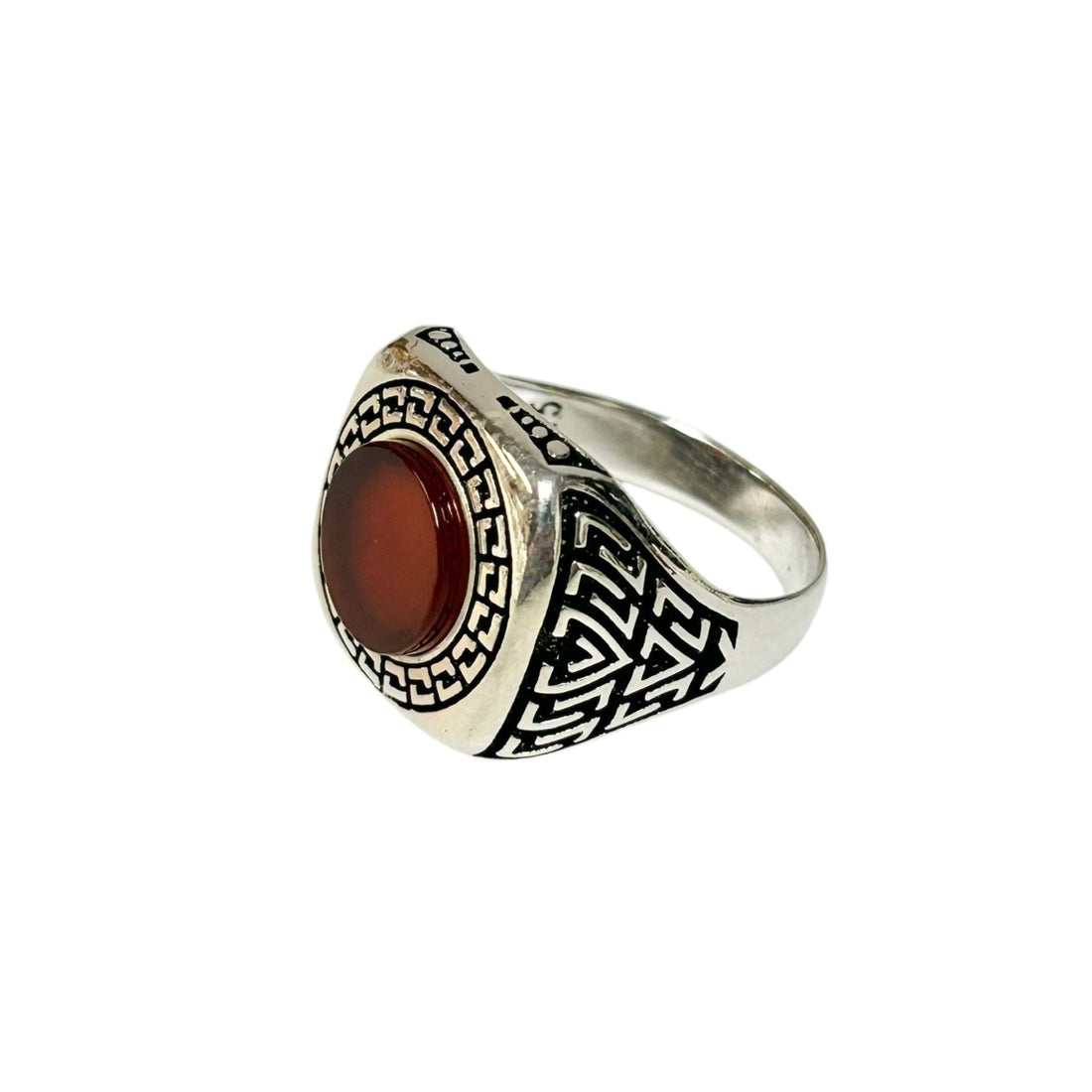 Sterling Silver Red Agate Stone Ring