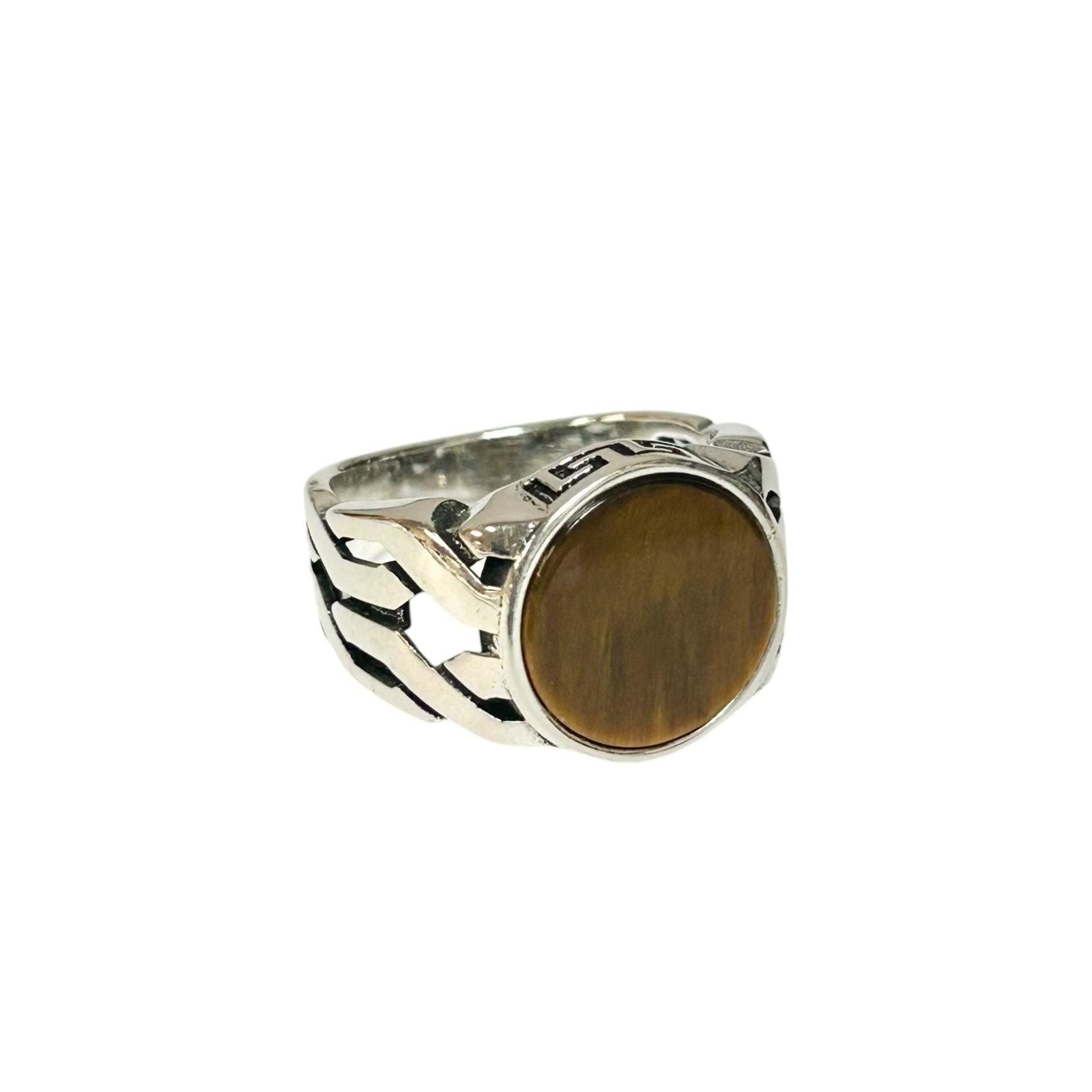 Sterling Silver Tiger Eye Agate Stone Ring