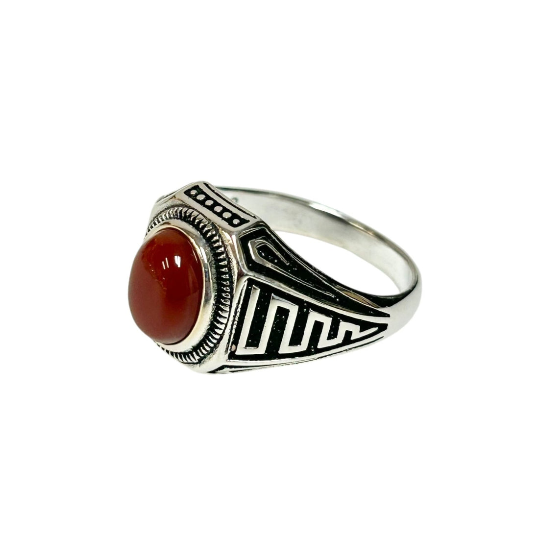 Sterling Silver Red Agate Stone Ring