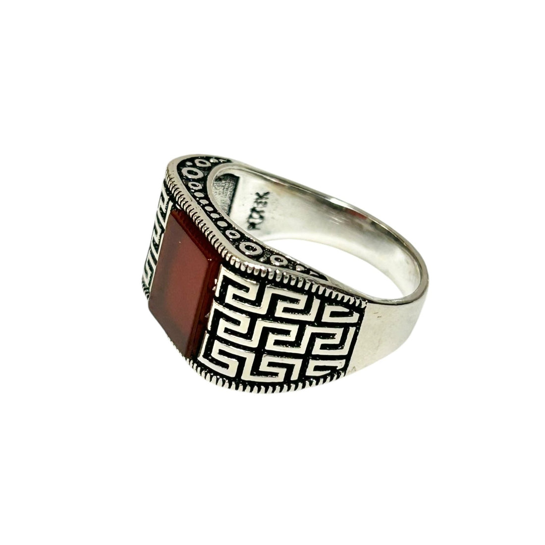 Sterling Silver Red Agate Stone Ring
