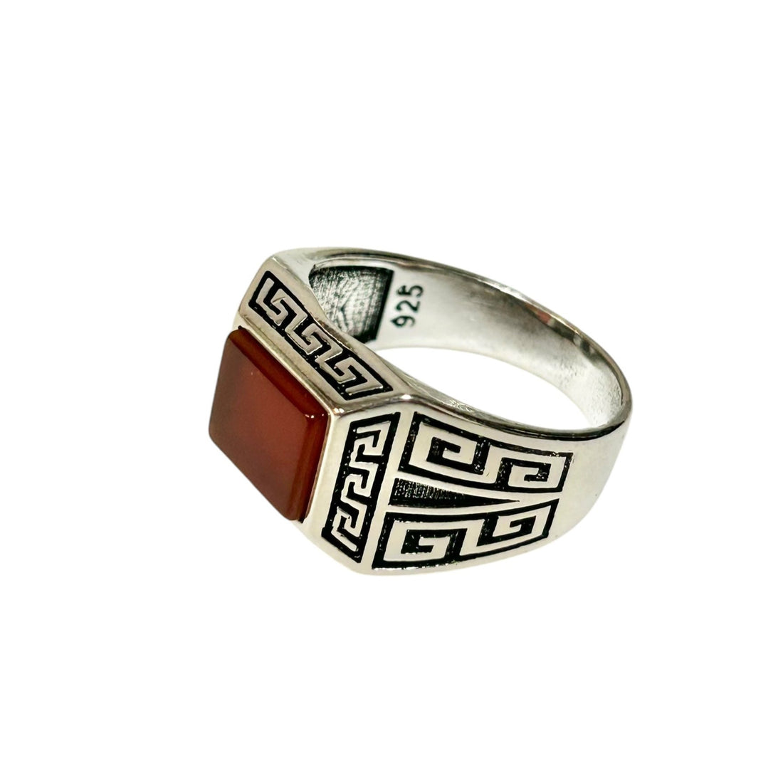Sterling Silver Red Agate Stone Ring