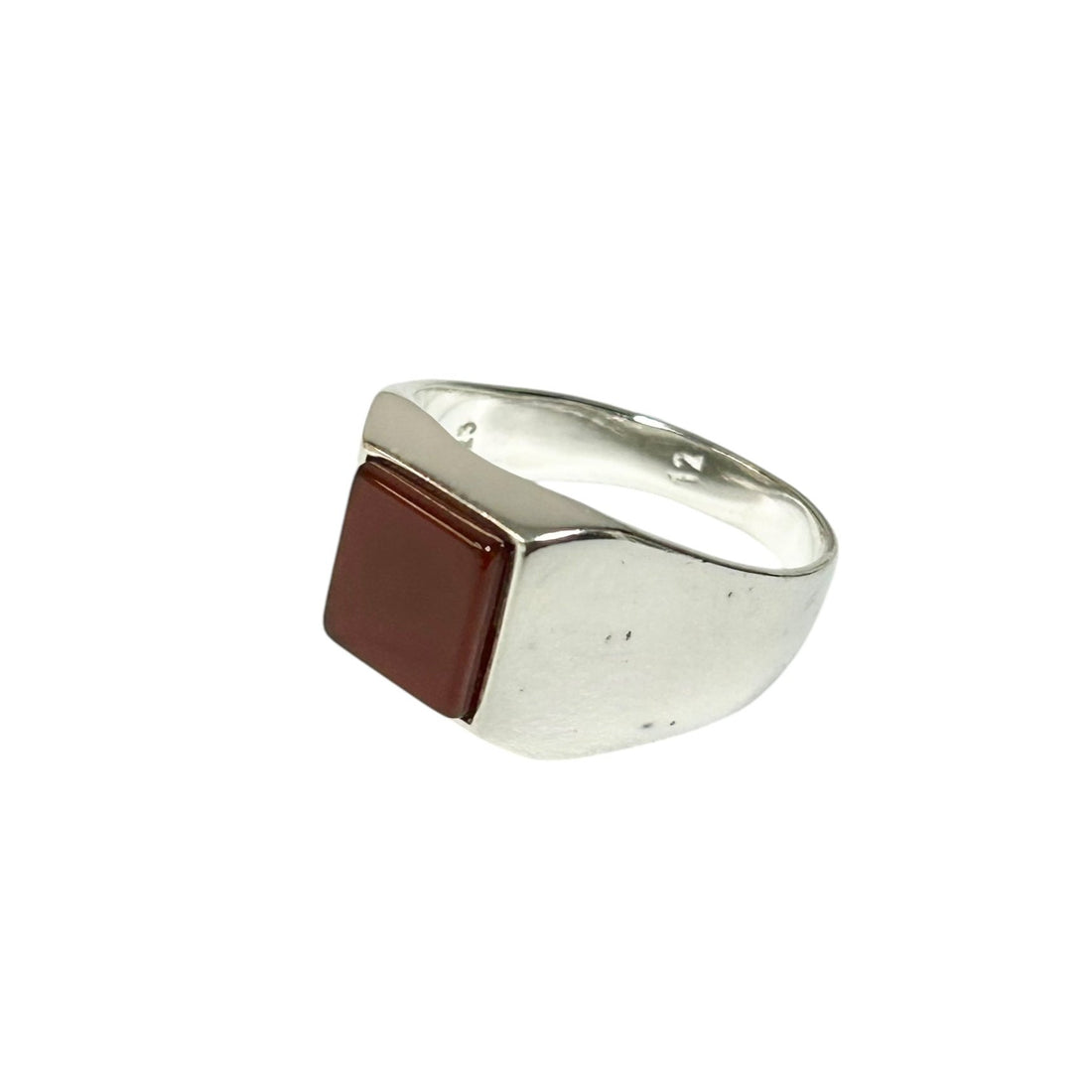 Sterling Silver Red Agate Stone Ring