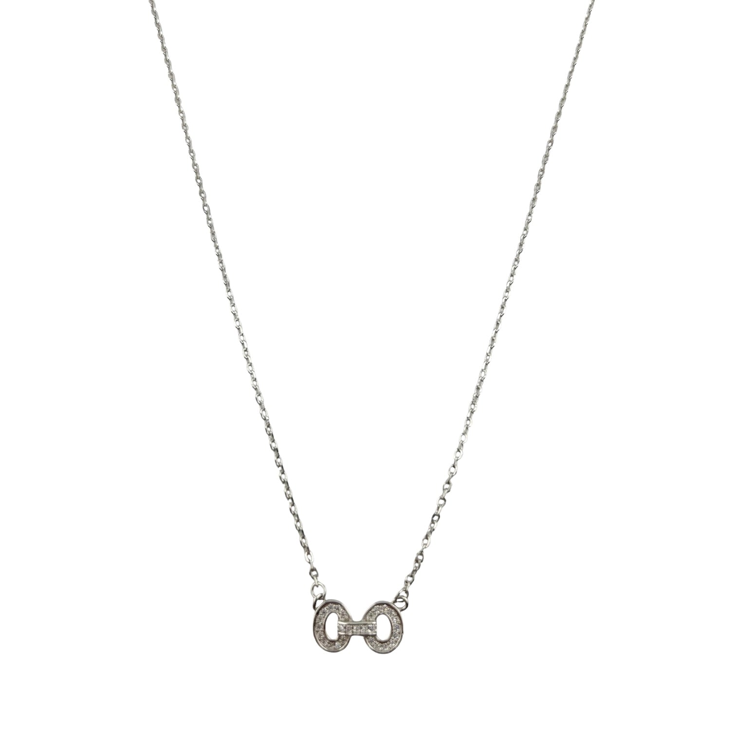Sterling Silver CZ Handcuff Womens Necklace