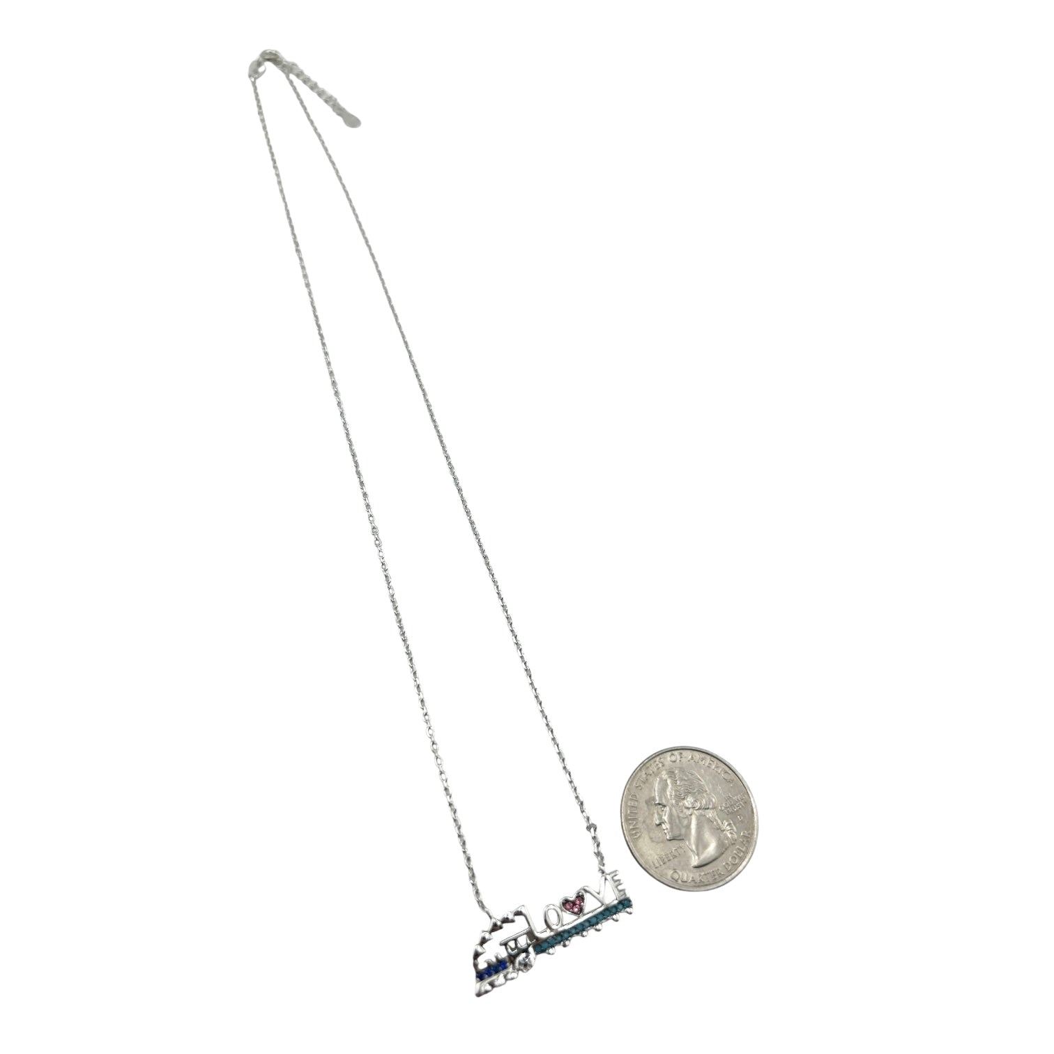 Sterling Silver CZ Train Womens Necklace