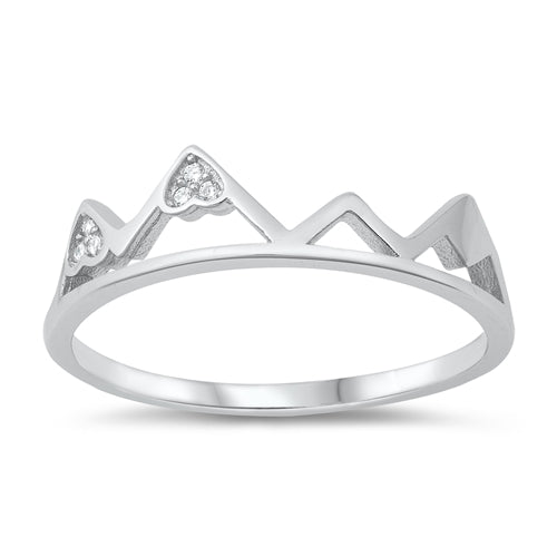 Sterling Silver Mountains CZ Ring