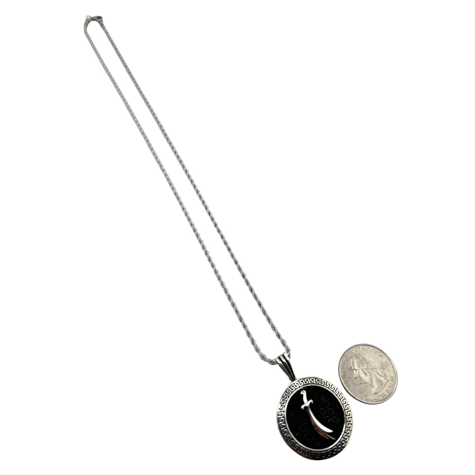 Sterling Silver Sword Mens Pendant