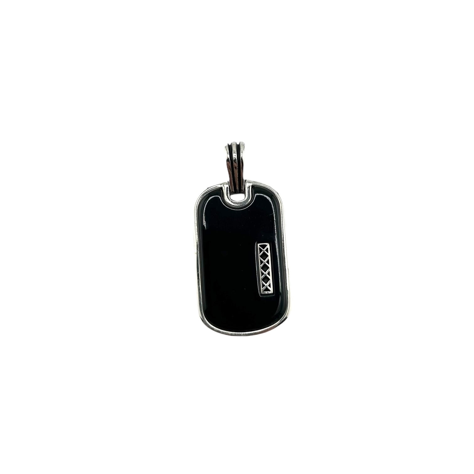Sterling Silver Onyx Mens Pendant