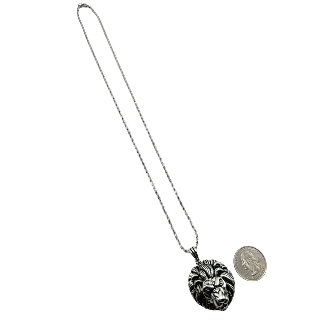 Sterling Silver Lion Mens Pendant