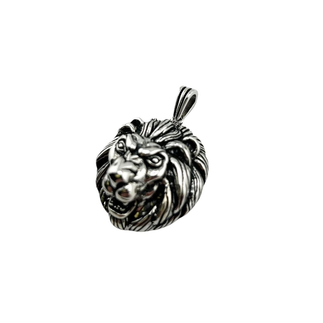 Sterling Silver Lion Mens Pendant