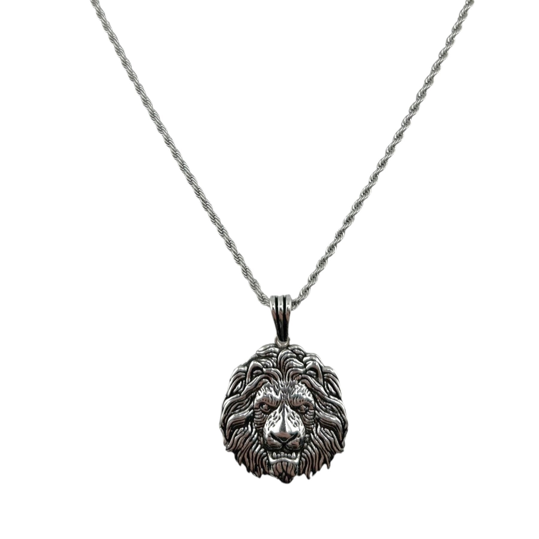 Sterling Silver Lion Mens Pendant