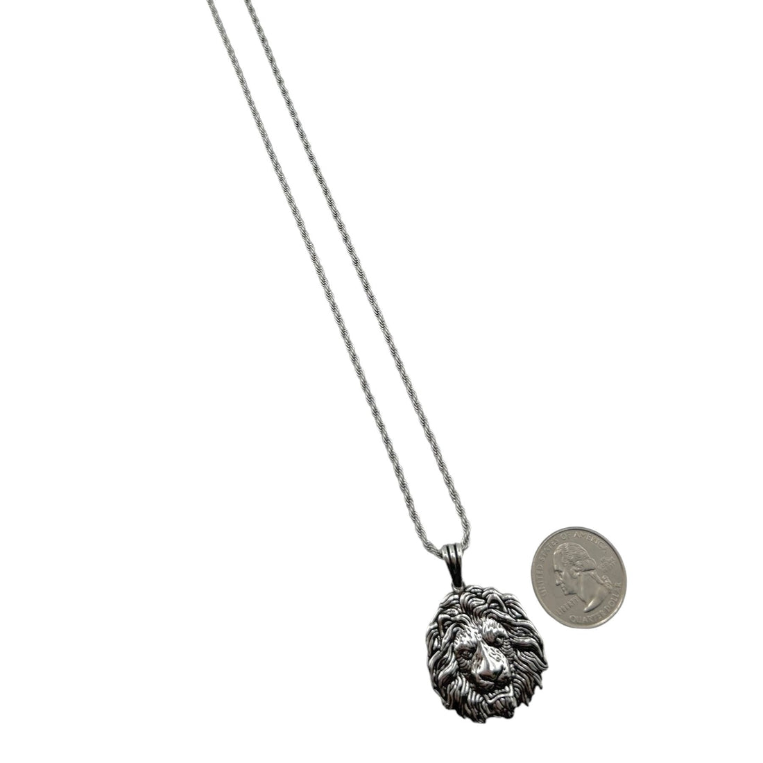 Sterling Silver Lion Mens Pendant