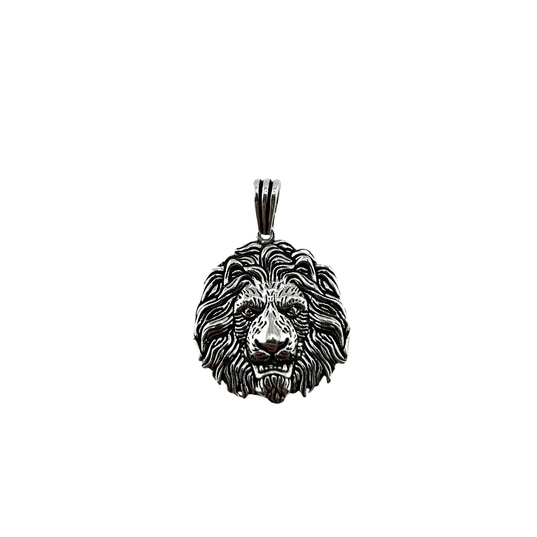 Sterling Silver Lion Mens Pendant