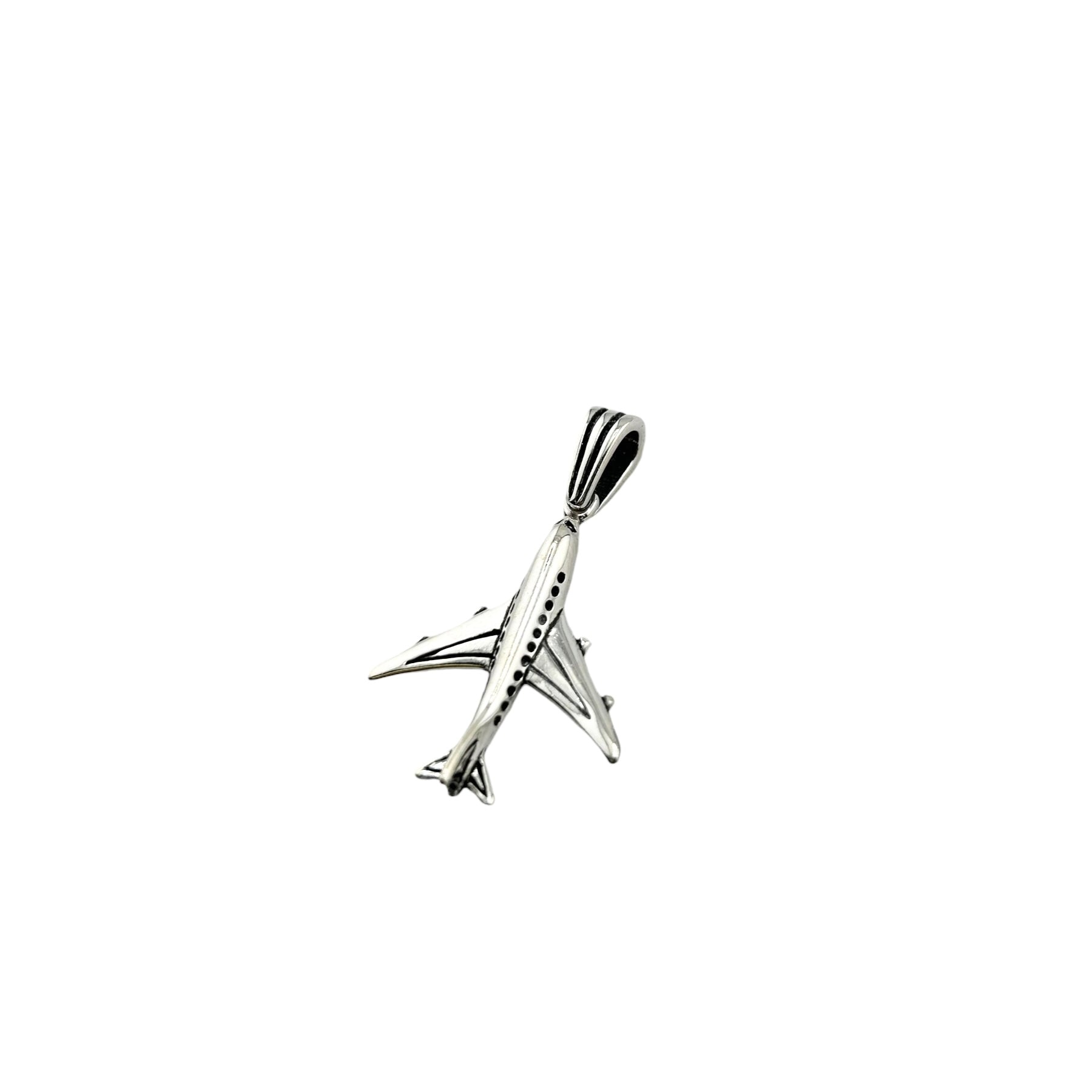 Sterling Silver Airplane Mens Pendant