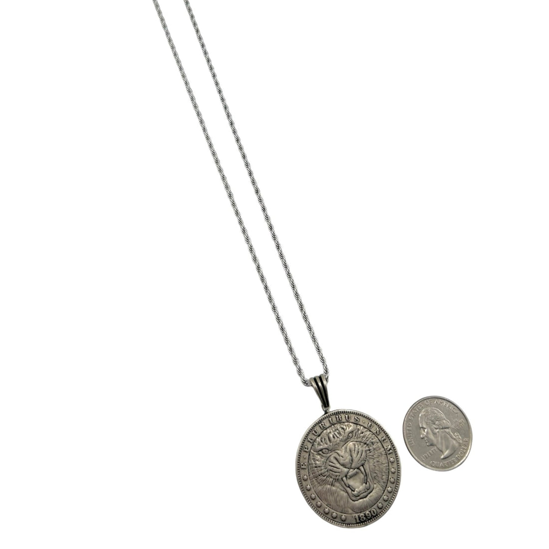 Sterling Silver Coin Mens Pendant