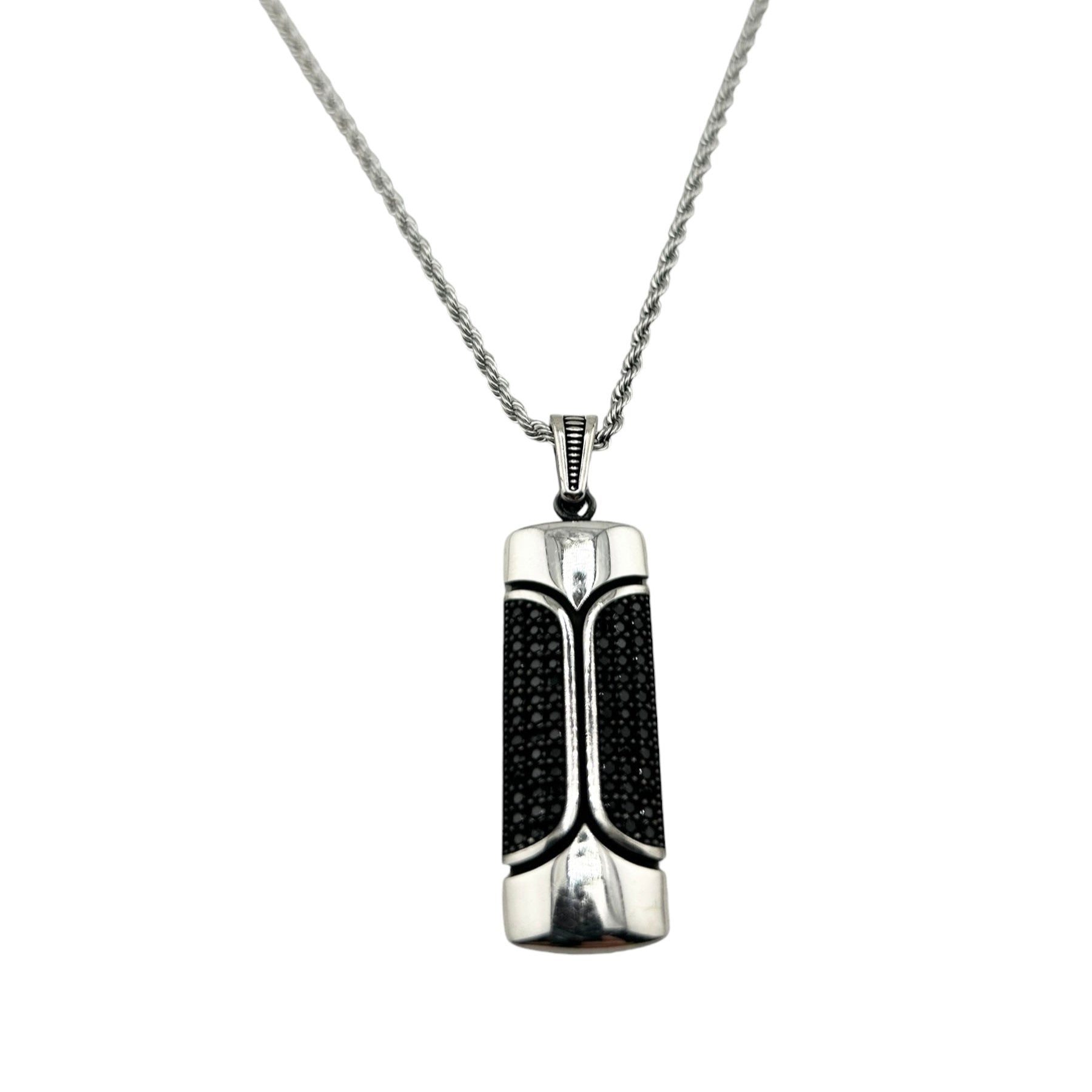Sterling Silver CZ Mens Pendant