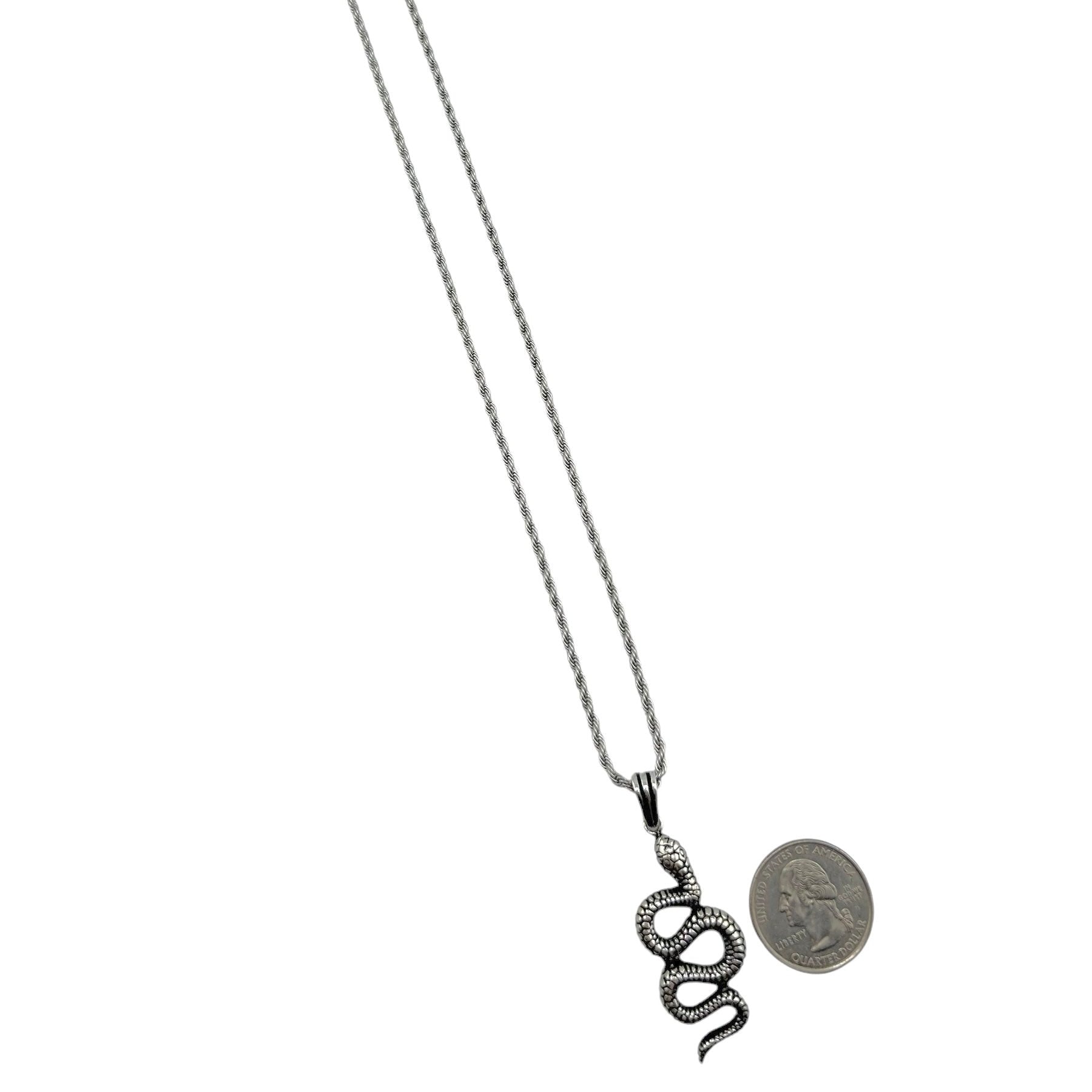 Sterling Silver Snake Mens Pendant