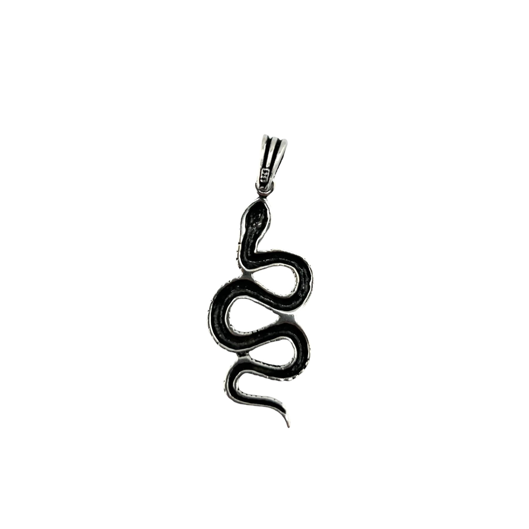Sterling Silver Snake Mens Pendant
