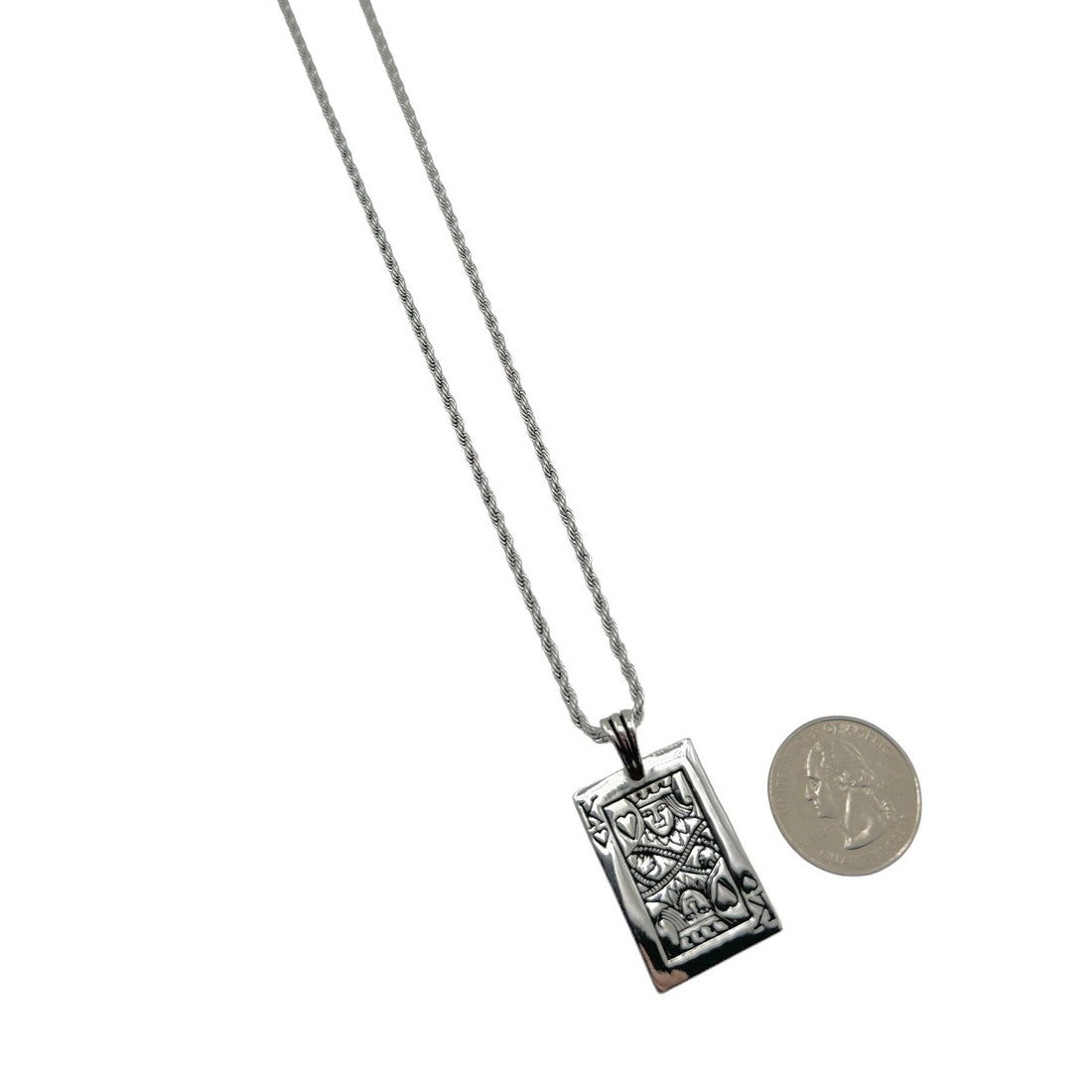 Sterling Silver King of Spades Mens Pendant