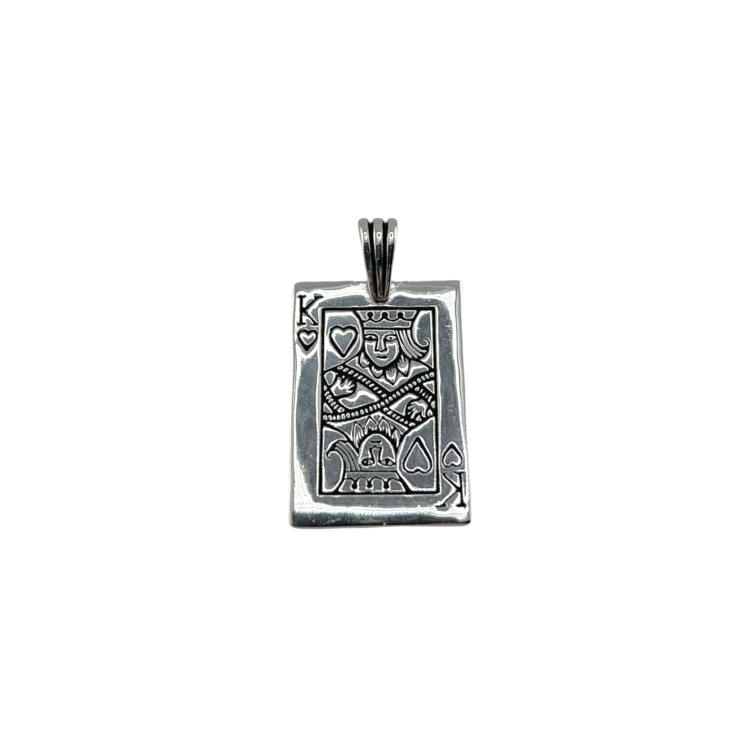 Sterling Silver King of Spades Mens Pendant