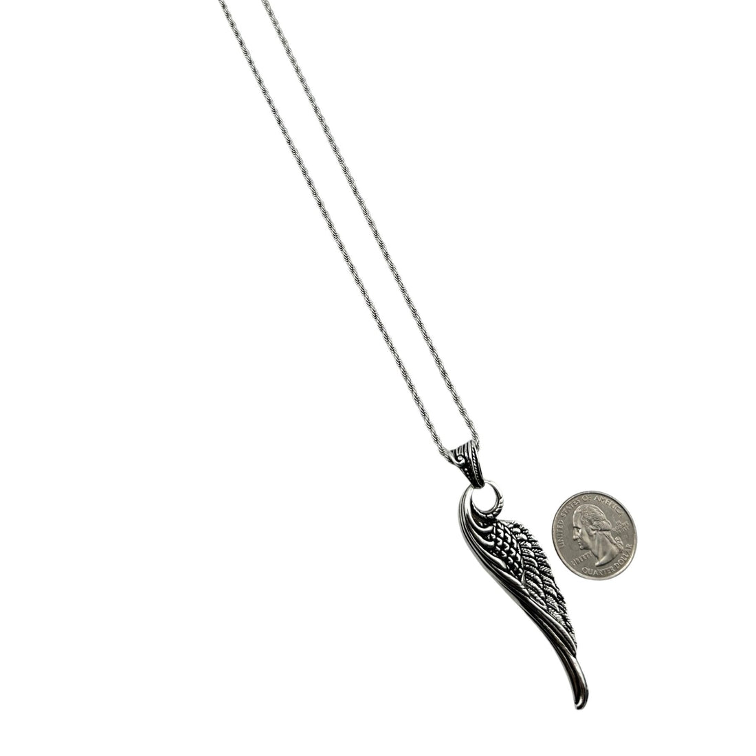 Sterling Silver Wing Mens Pendant