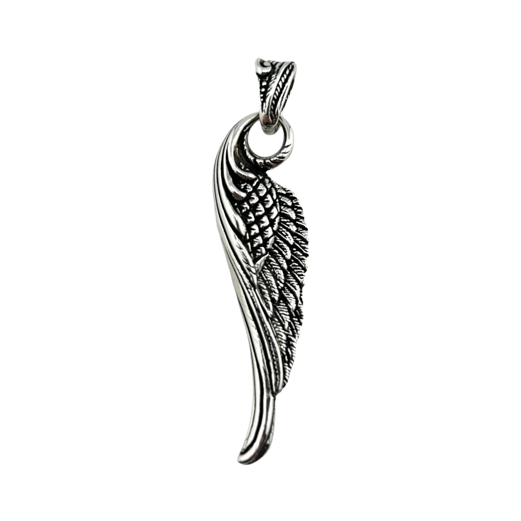Sterling Silver Wing Mens Pendant