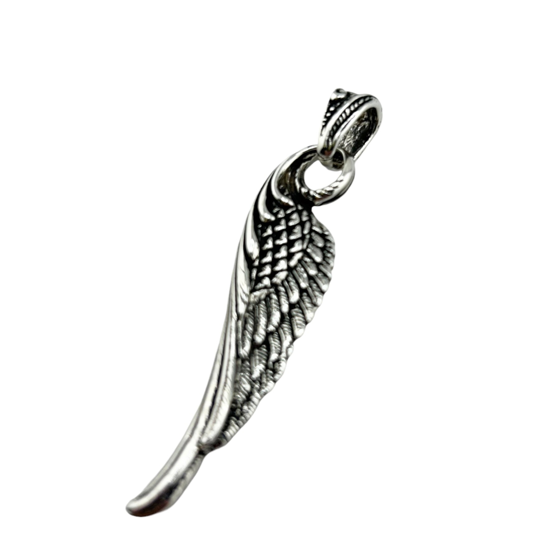 Sterling Silver Wing Mens Pendant