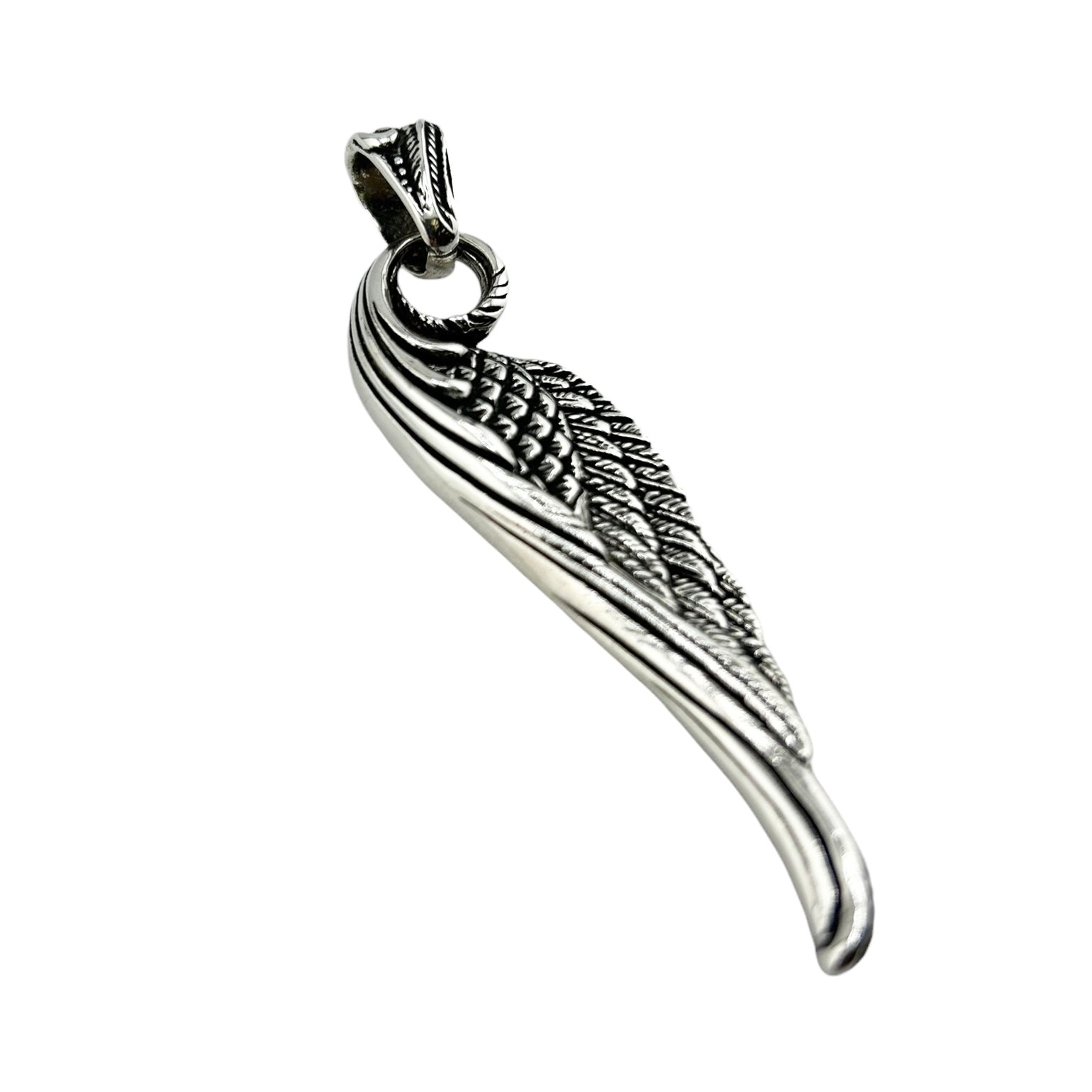 Sterling Silver Wing Mens Pendant
