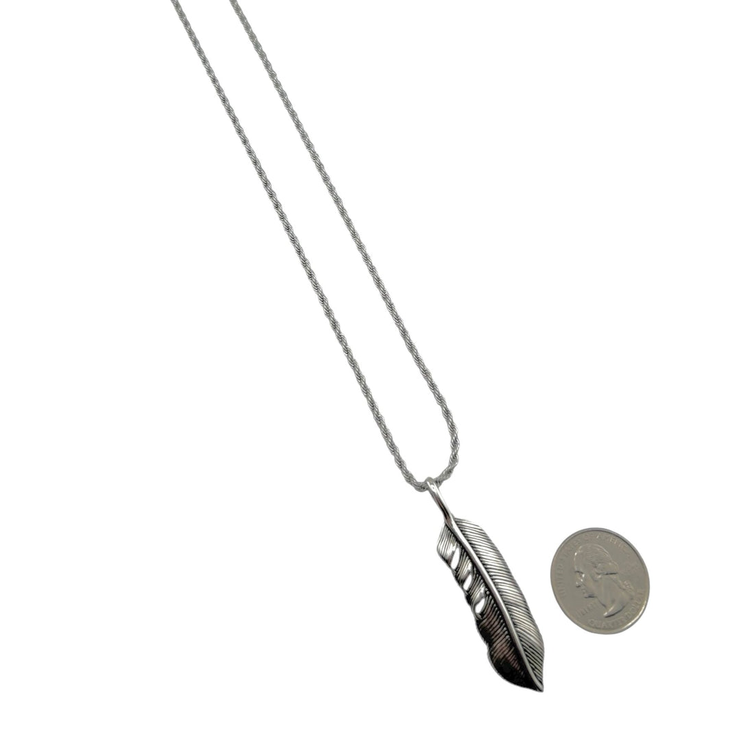 Sterling Silver Leaf Mens Pendant