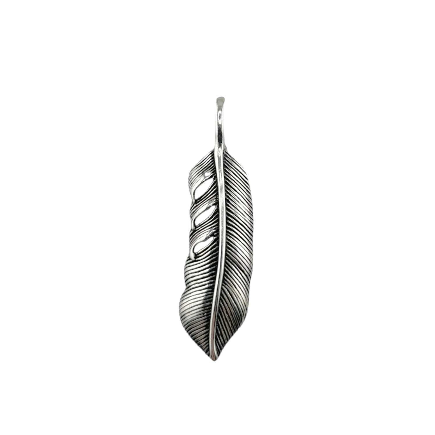 Sterling Silver Leaf Mens Pendant