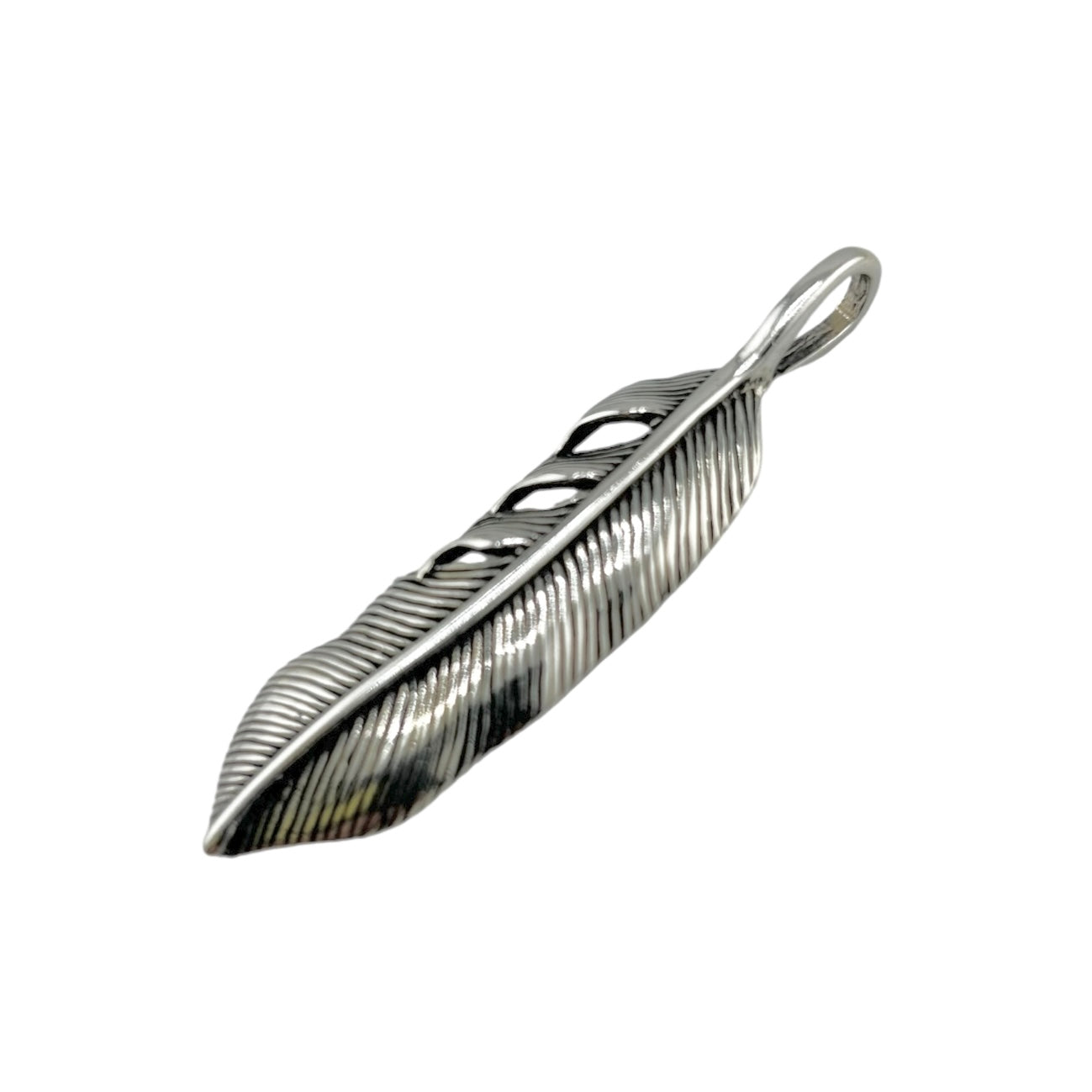 Sterling Silver Leaf Mens Pendant
