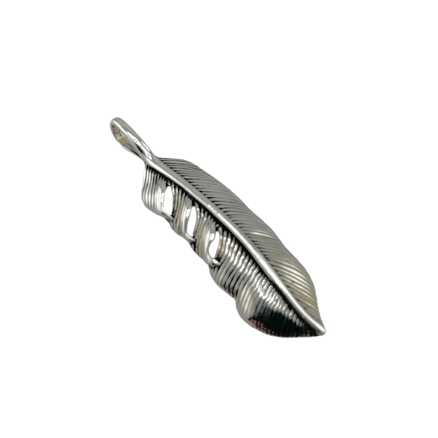 Sterling Silver Leaf Mens Pendant