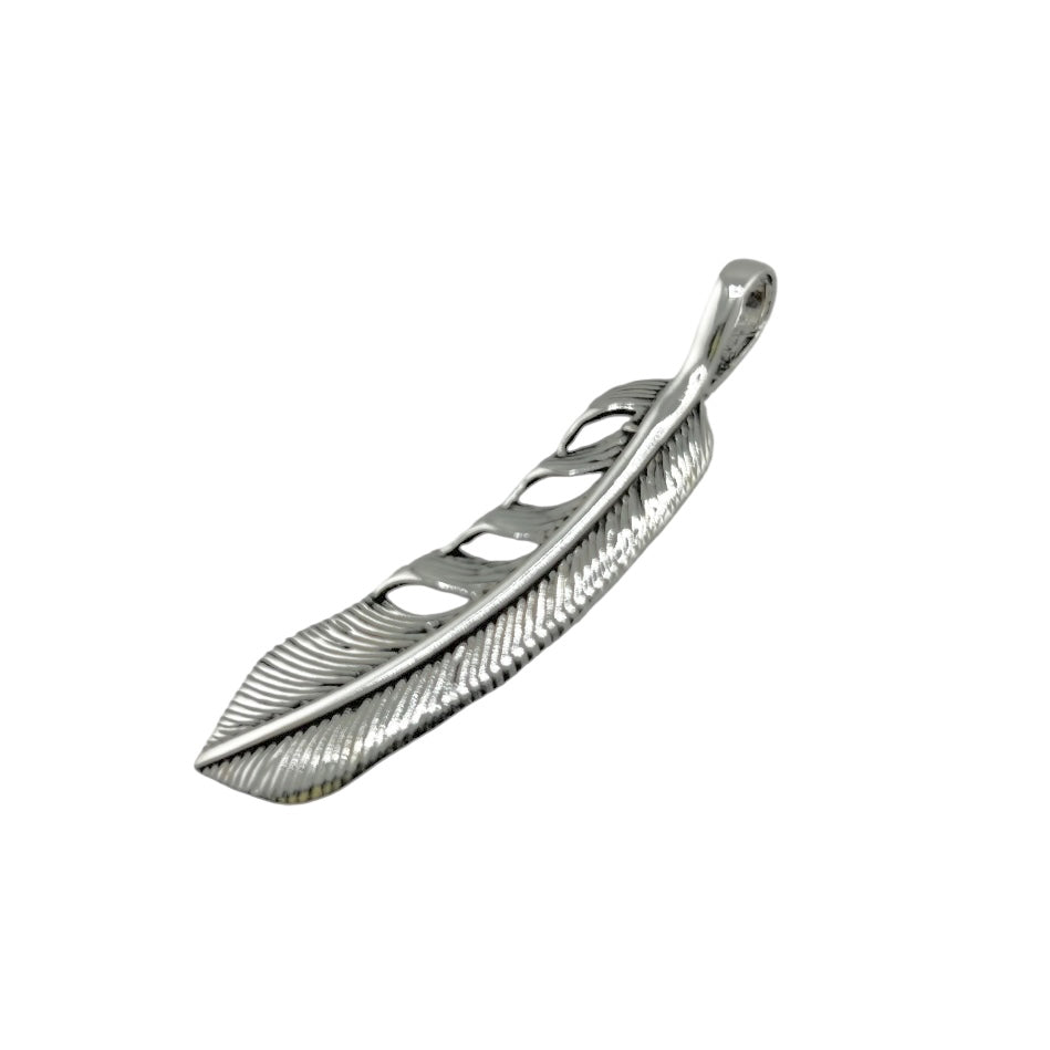 Sterling Silver Leaf Mens Pendant