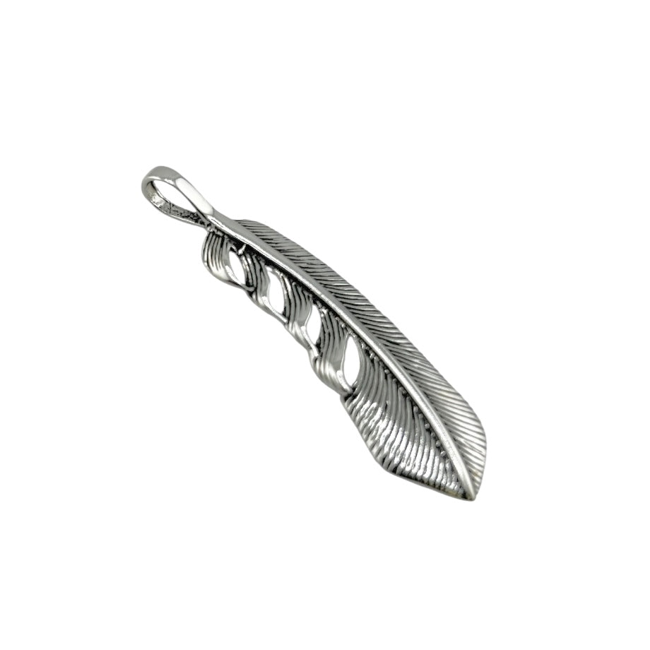 Sterling Silver Leaf Mens Pendant