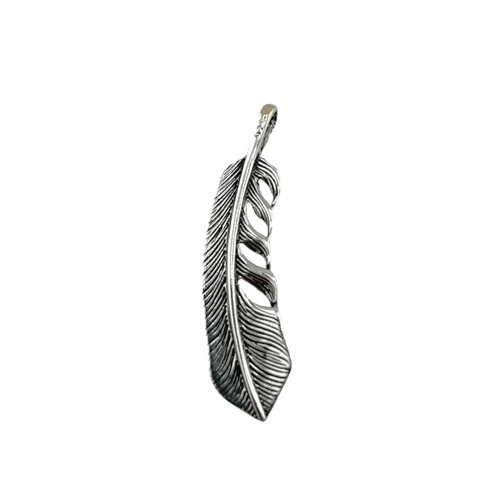 Sterling Silver Leaf Mens Pendant