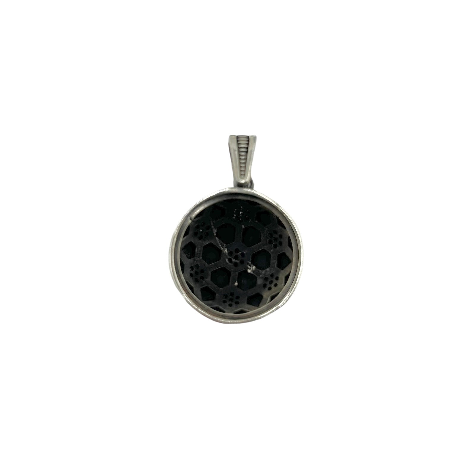 Sterling Silver CZ Soccer Ball Mens Pendant