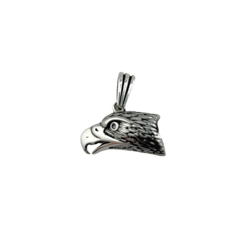 Sterling Silver Eagle Head Mens Pendant