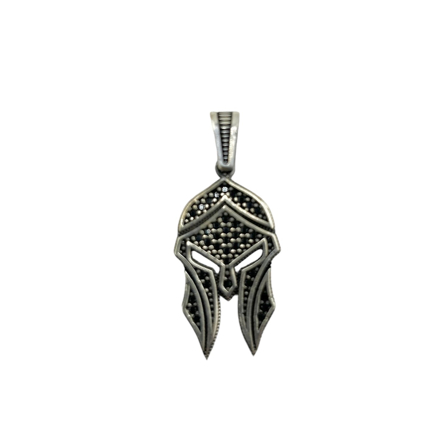 Sterling Silver Gladiator Mask Mens Pendant