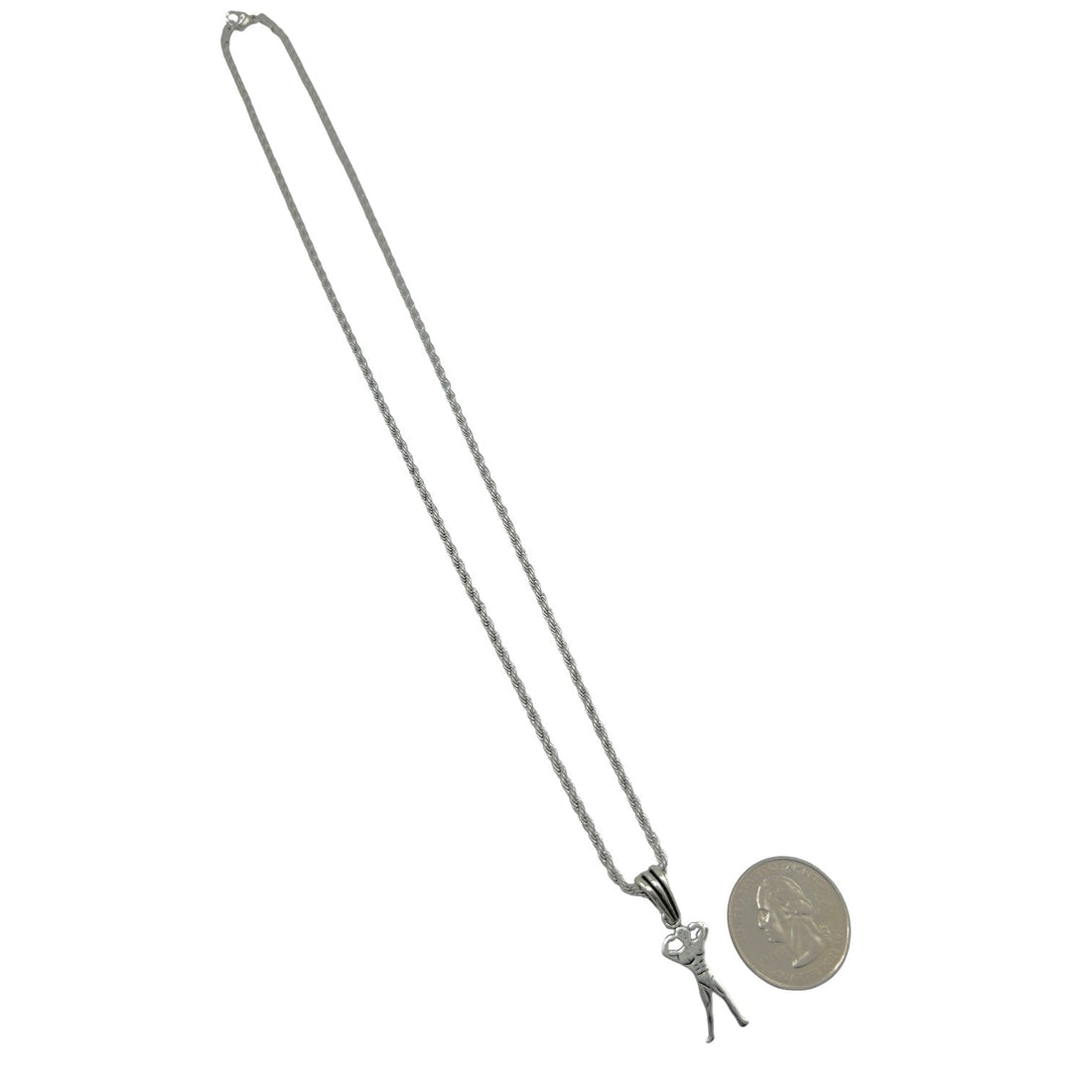 Sterling Silver Body Builder Mens Pendant