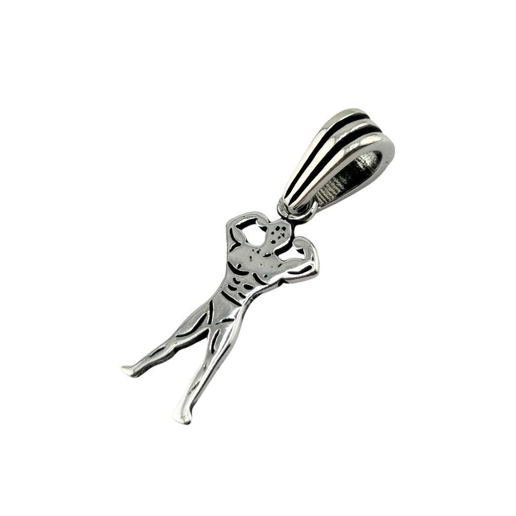 Sterling Silver Body Builder Mens Pendant