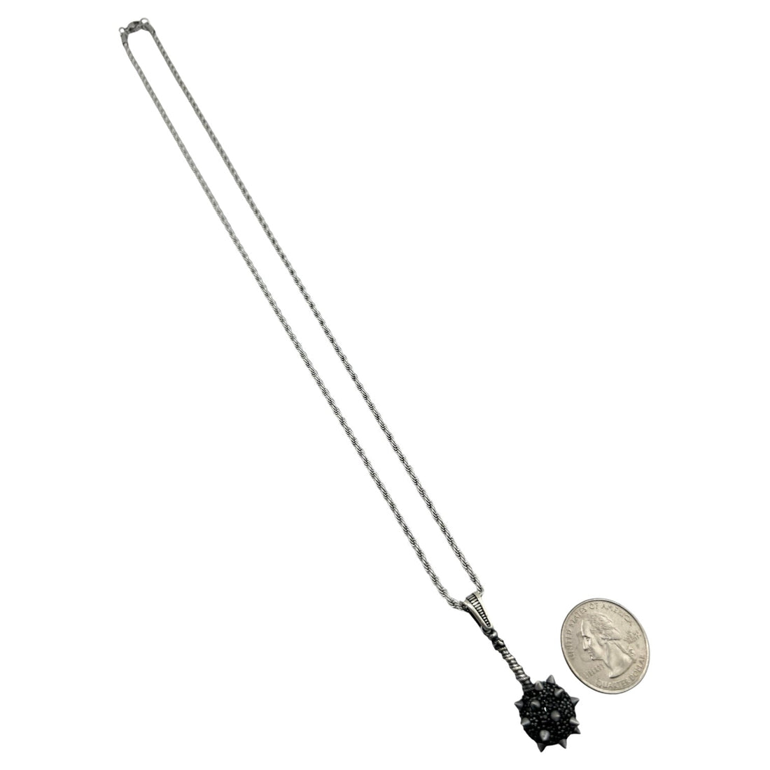 Sterling Silver CZ Morning Star Mens Pendant