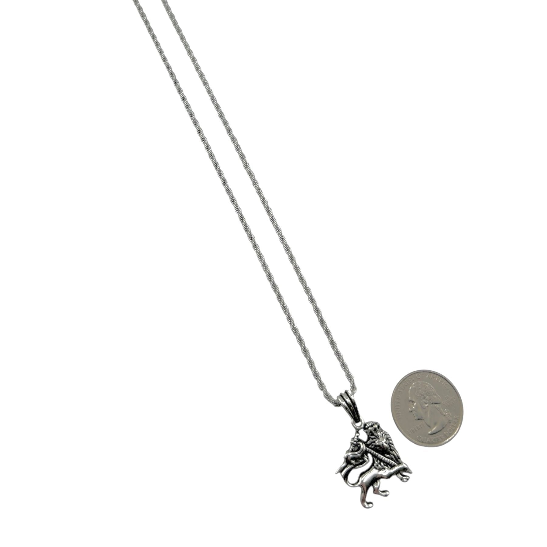 Sterling Silver Lion Mens Pendant