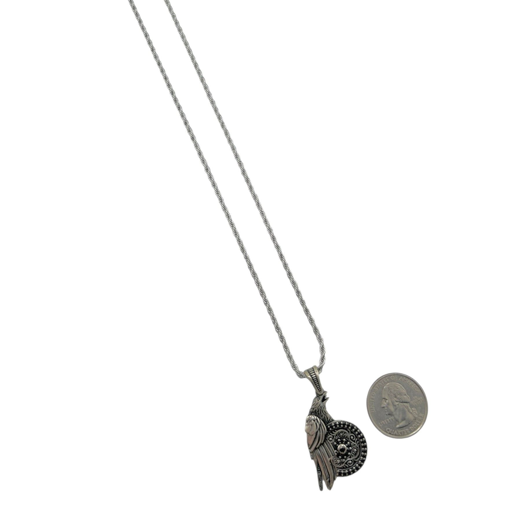 Sterling Silver CZ Eagle Mens Pendant