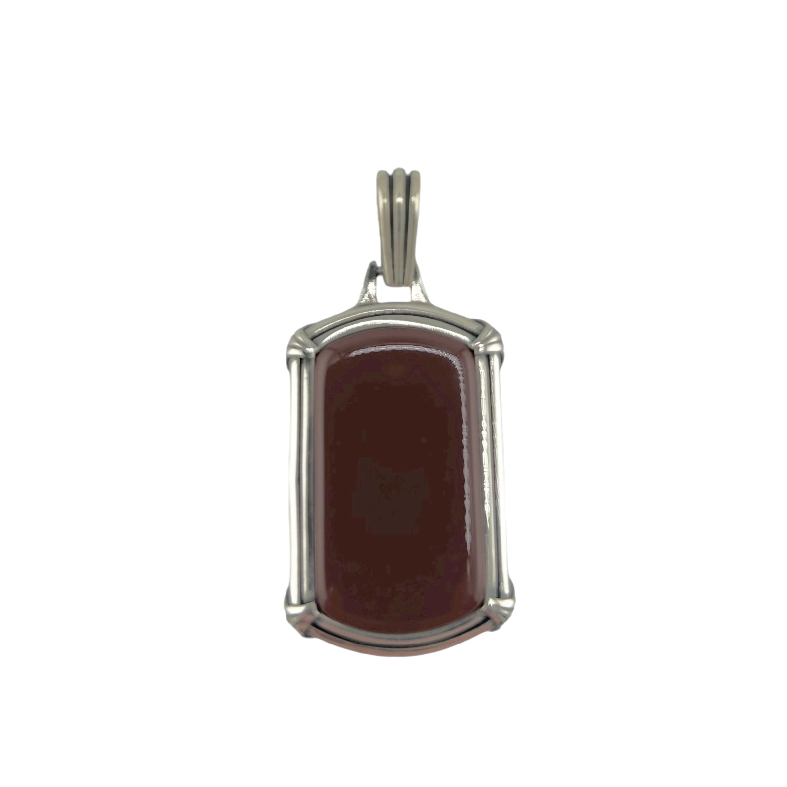 Sterling Silver Agate Mens Pendant