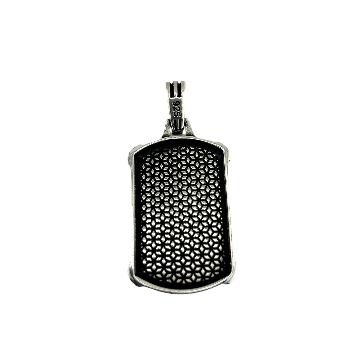 Sterling Silver Agate Mens Pendant