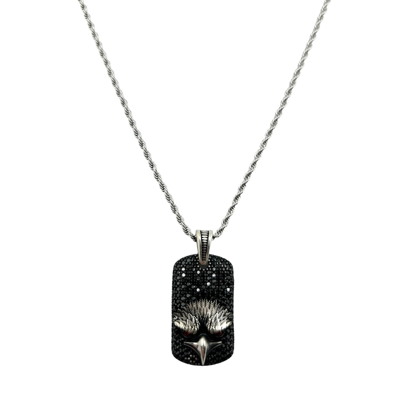 Sterling Silver CZ Eagle Mens Pendant